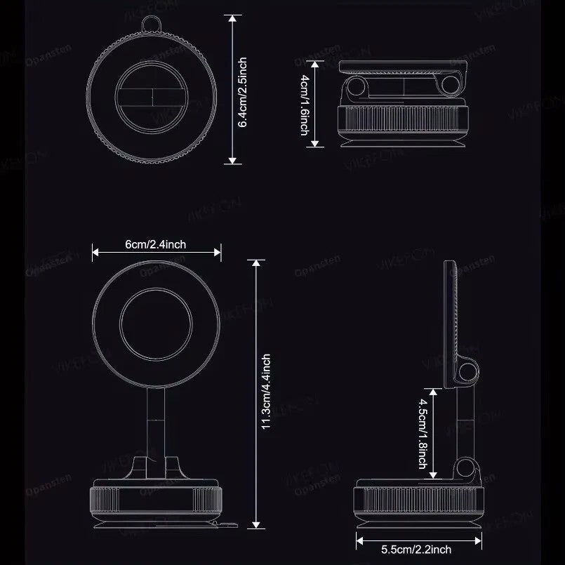 Xiaomi Phone Holder 360°Rotation Magnetic Car Mechanical Stand Vacuum Suction Cup Adsorption Bracket Navigation Holder