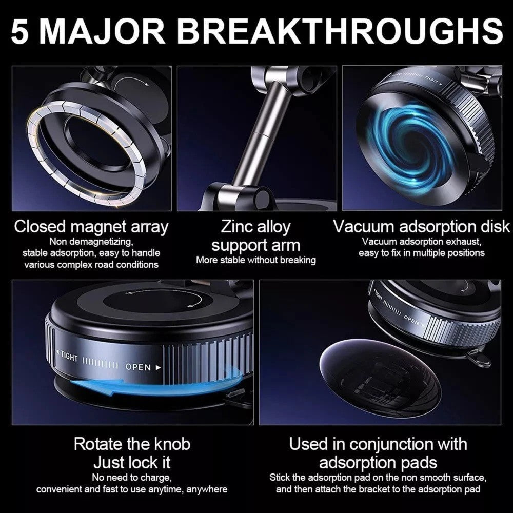 Xiaomi Phone Holder 360°Rotation Magnetic Car Mechanical Stand Vacuum Suction Cup Adsorption Bracket Navigation Holder