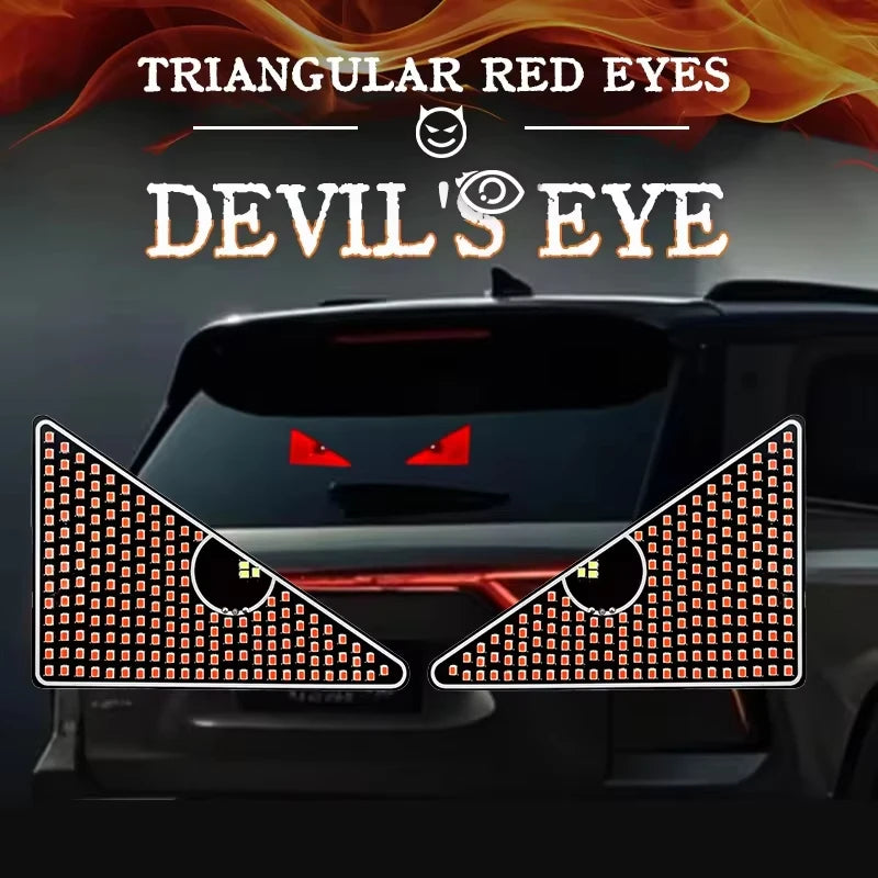 2Pcs Car Evil Eye LED Decorative Lights 6 Styles Red Strobe Warning Atmosphere Lamp Interesting Devil Light Auto Accessories