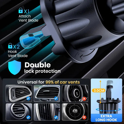 Magnetic Car Phone Holder,Upgraded N52 Super Strong Magnetic Cell Phone Mount for Car Air Vent Compatible with All Phones