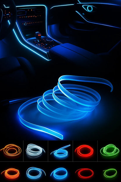 Car Interior Decorative Lamps Strips Atmosphere Lamp Cold Light Decorative Dashboard Console Auto LED Ambient Lights 1/2/3/4/5M