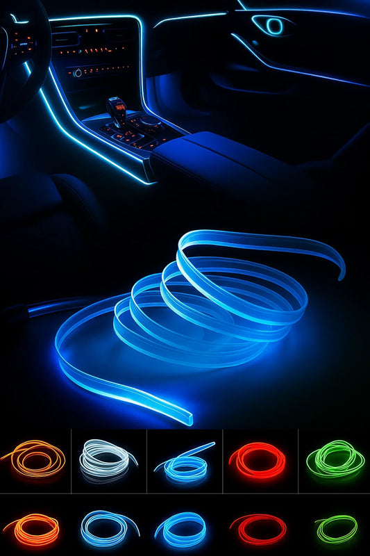Car Interior Decorative Lamps Strips Atmosphere Lamp Cold Light Decorative Dashboard Console Auto LED Ambient Lights 1/2/3/4/5M